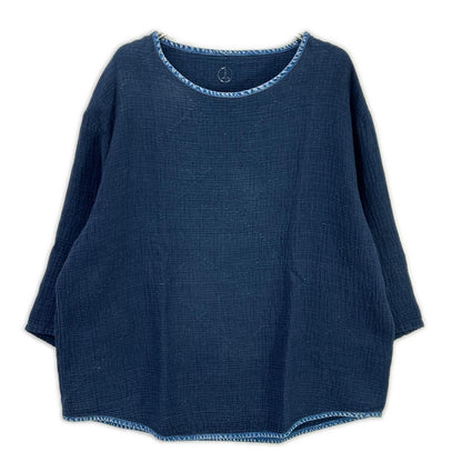 Porter Classic Indigo SASHIKO Super Light Sweatshirt Size 2