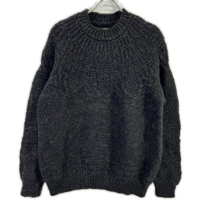 BATONER 21FM-054 SPREAD Aran Crew Neck Sweater Black Size 3