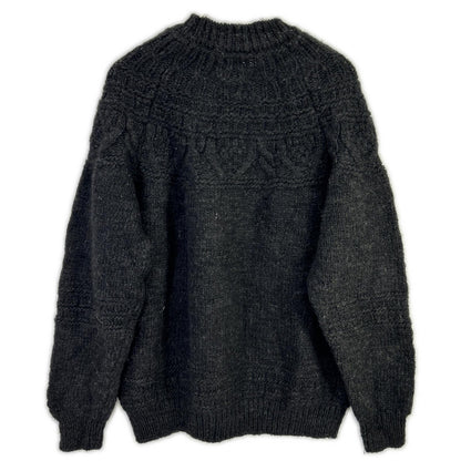 BATONER 21FM-054 SPREAD Aran Crew Neck Sweater Black Size 3