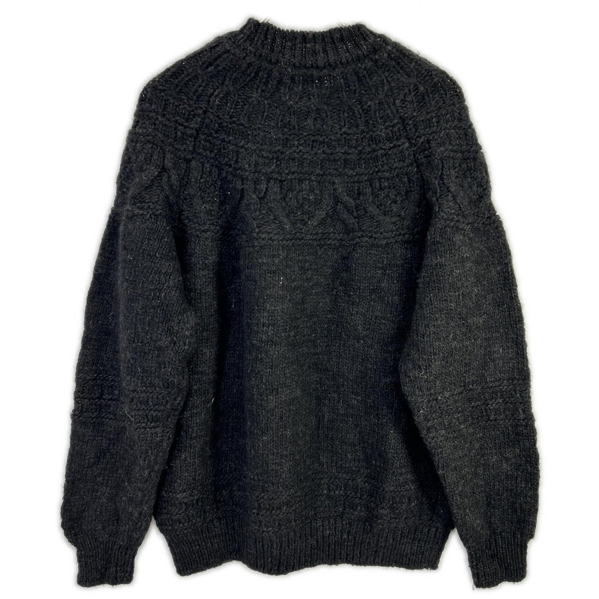 BATONER 21FM-054 SPREAD Aran Crew Neck Sweater Black Size 3