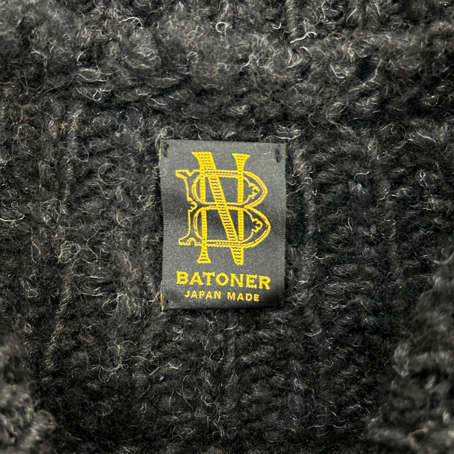 BATONER 21FM-054 SPREAD Aran Crew Neck Sweater Black Size 3
