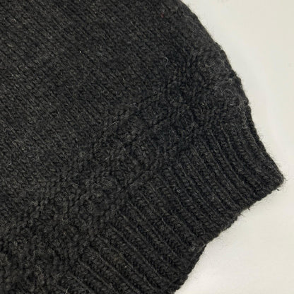 BATONER 21FM-054 SPREAD Aran Crew Neck Sweater Black Size 3