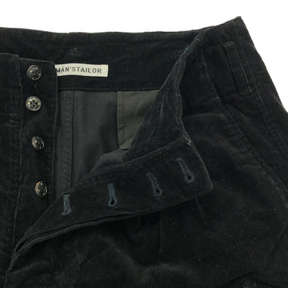 OLDMAN'S TAILOR Corduroy Button Fly Pants Black Size 38