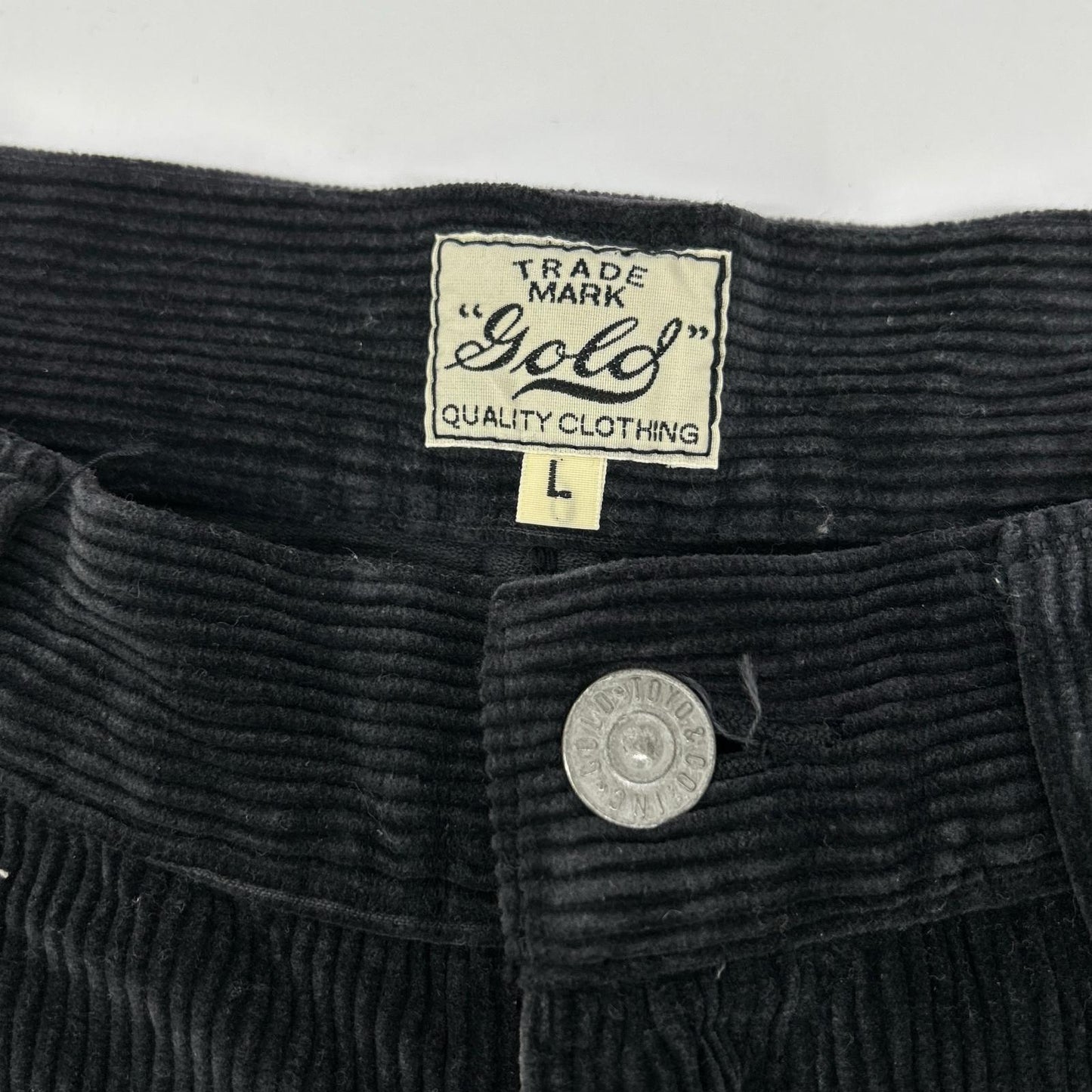 GOLD 21AW Black Corduroy Wide Pants Size L