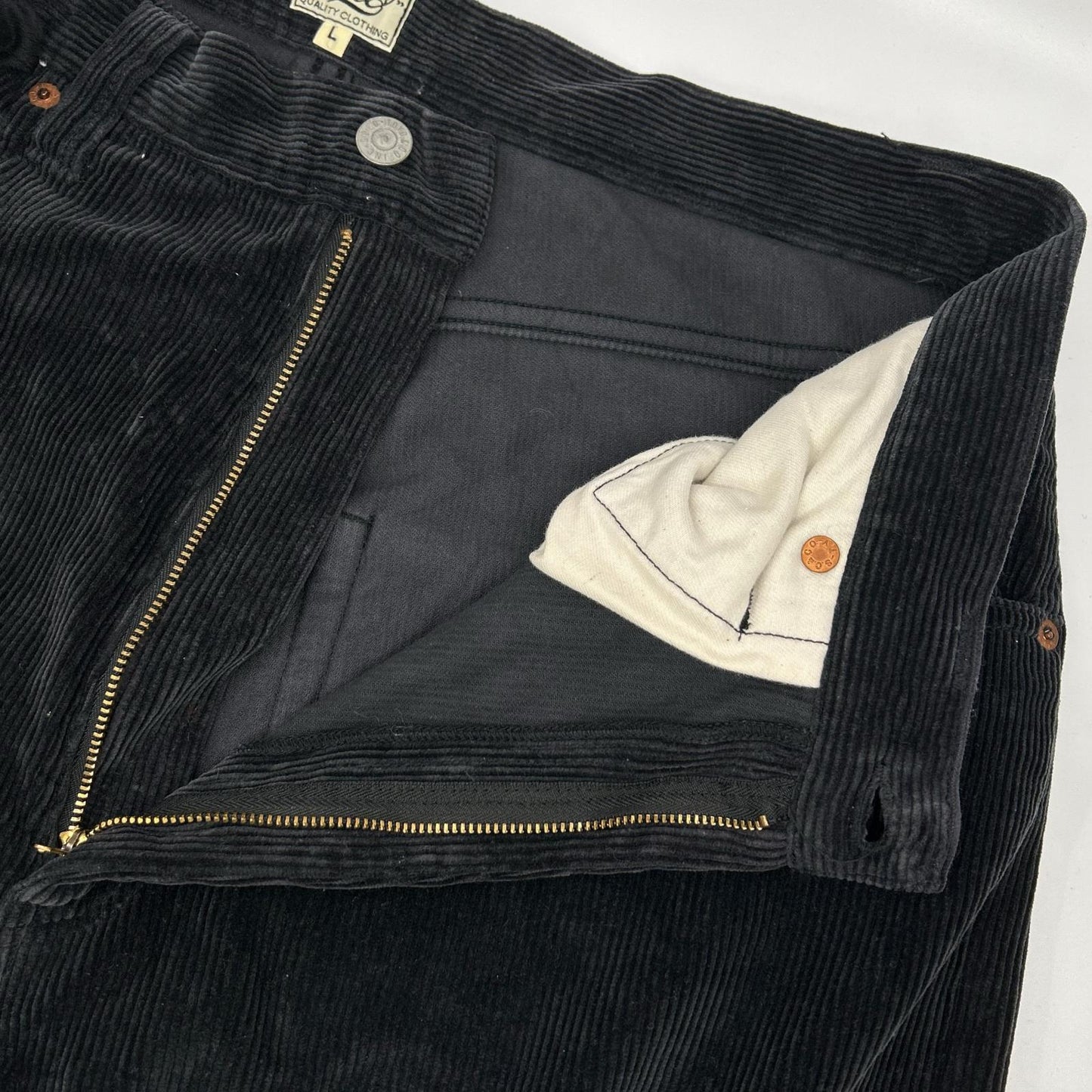 GOLD 21AW Black Corduroy Wide Pants Size L