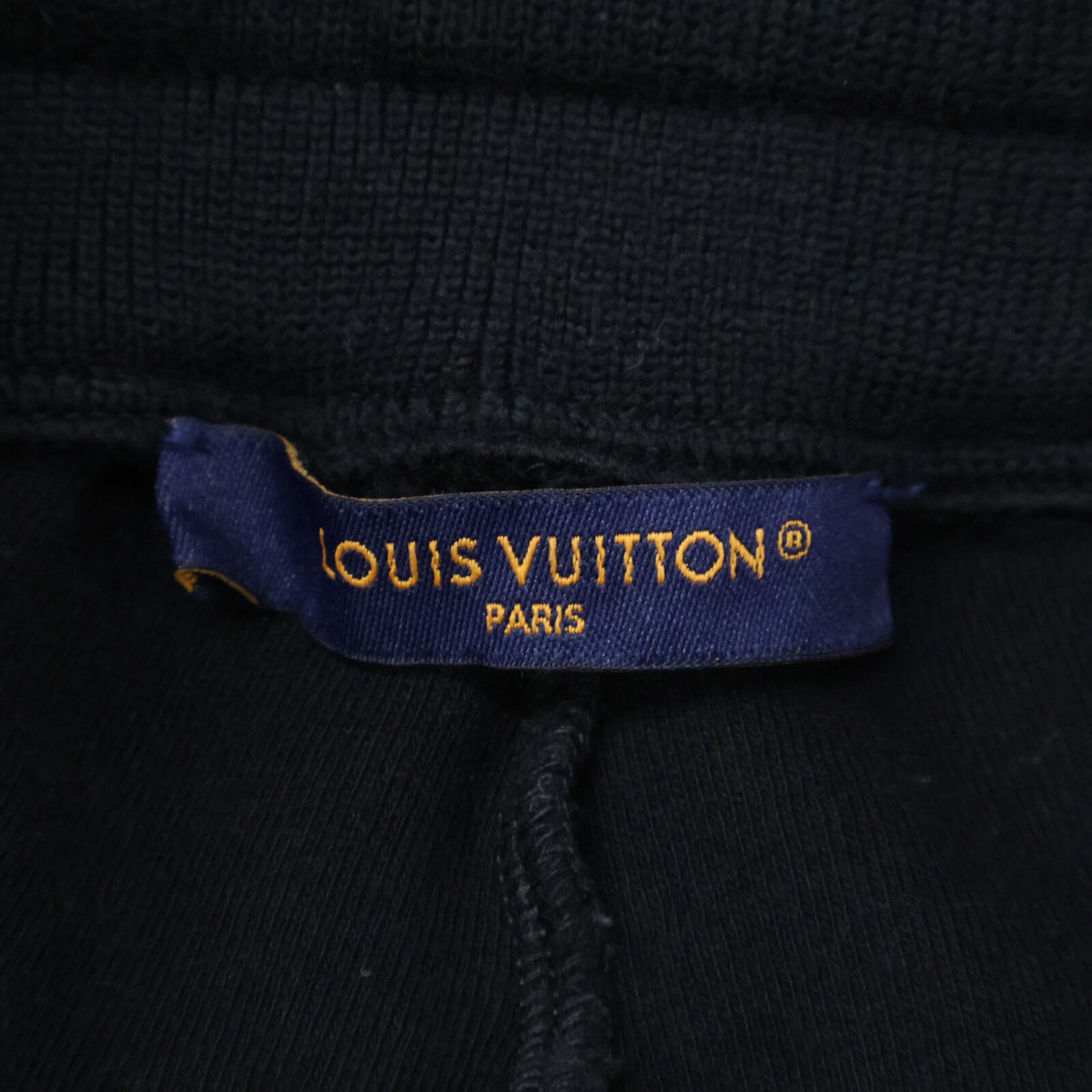 LOUIS VUITTON 2025 LV Rhinestone Logo Shorts Black Sweatshirt Size XL