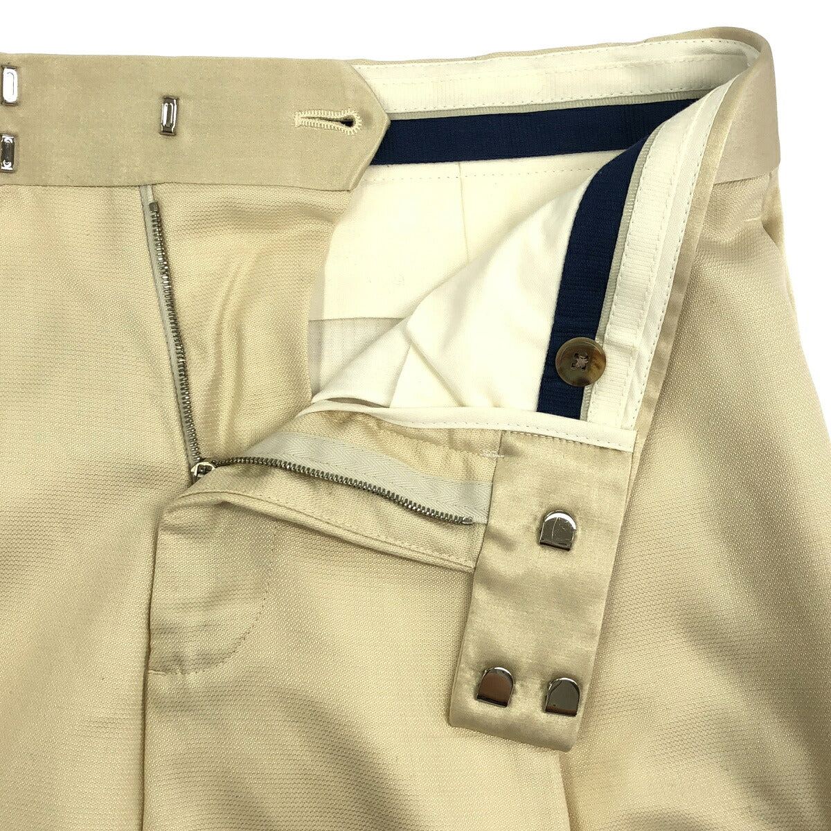 LOUIS VUITTON 12SS Ivory Silk Wool Trousers Size 38