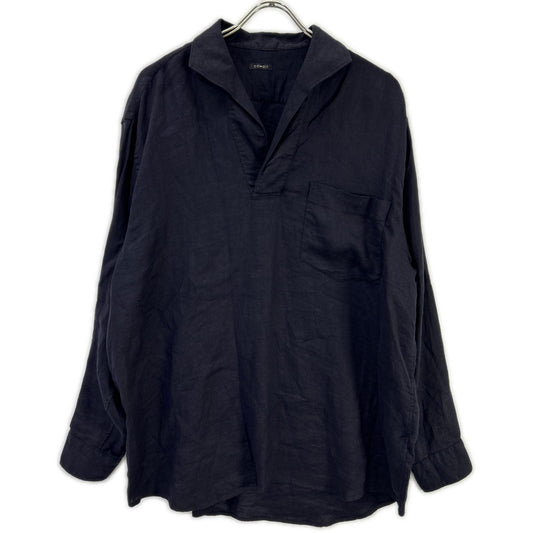 COMOLI 23SS Navy Linen Twill Skipper Shirt Size 2