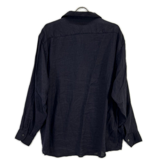 COMOLI 23SS Navy Linen Twill Skipper Shirt Size 2