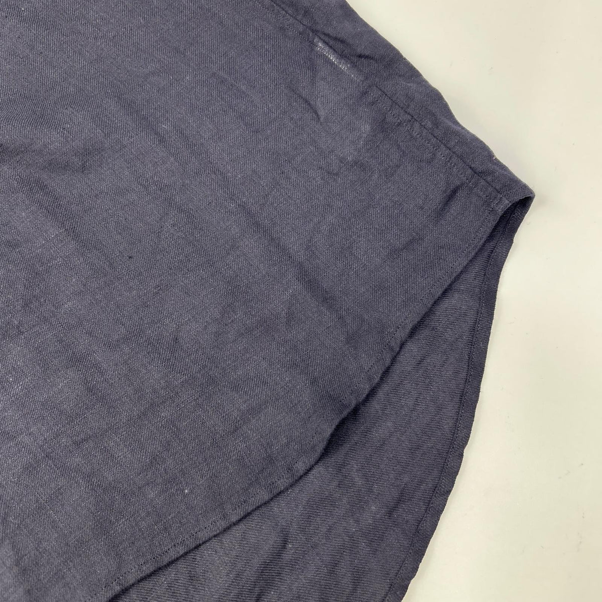 COMOLI 23SS Navy Linen Twill Skipper Shirt Size 2