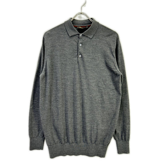 Loro Piana FAI2551 Wool Knit Polo Gray Size 54