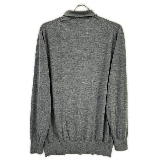 Loro Piana FAI2551 Wool Knit Polo Gray Size 54