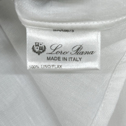 Loro Piana 100% Linen Pullover Long Shirt White Size M