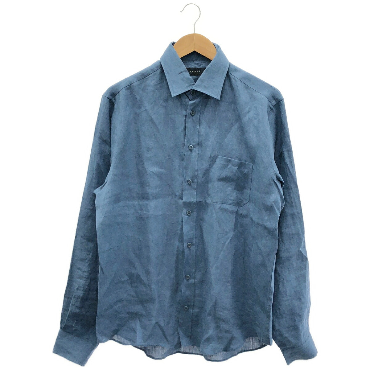 SEASE 26SS Blue Linen Long Sleeve Shirt Size L