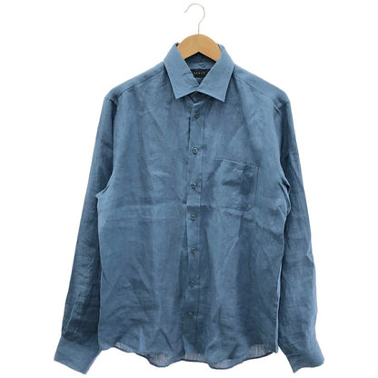 SEASE 26SS Blue Linen Long Sleeve Shirt Size L