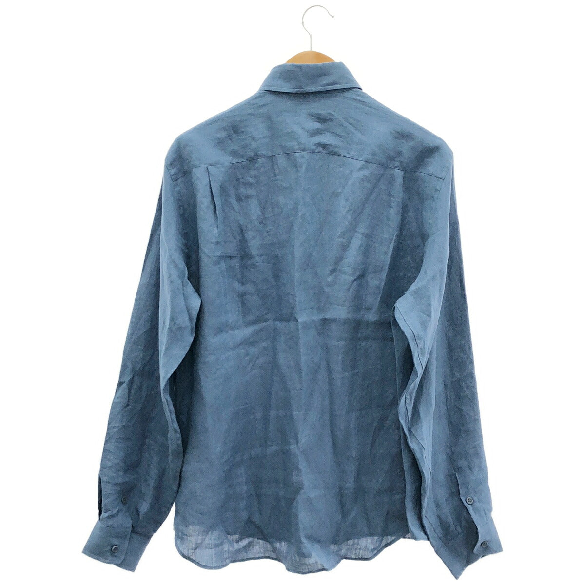 SEASE 26SS Blue Linen Long Sleeve Shirt Size L