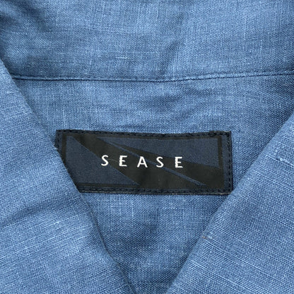 SEASE 26SS Blue Linen Long Sleeve Shirt Size L