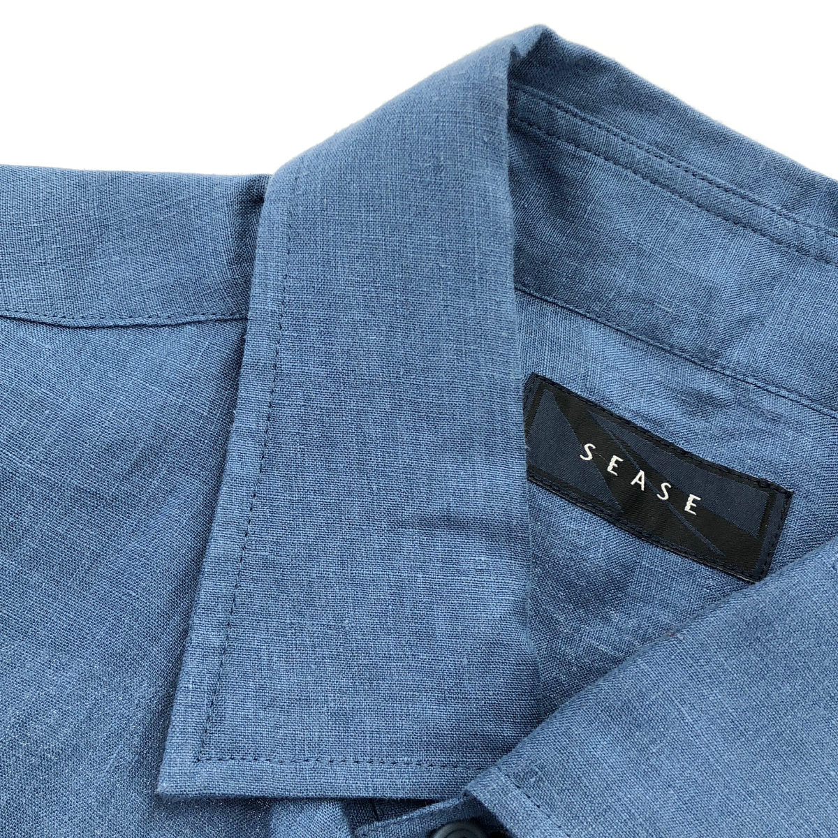 SEASE 26SS Blue Linen Long Sleeve Shirt Size L