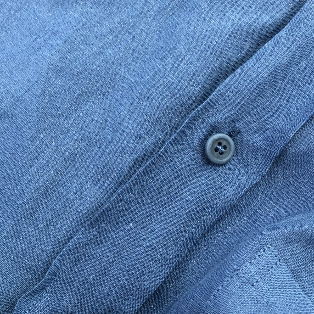 SEASE 26SS Blue Linen Long Sleeve Shirt Size L