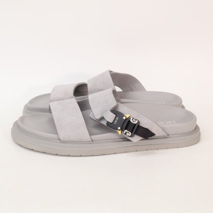 DIOR Dior Aqua Buckle Slide Sandals Gray Size EU 42