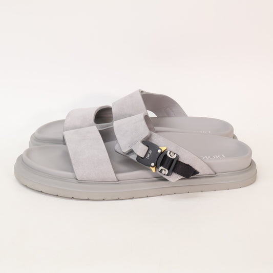 DIOR Dior Aqua Buckle Slide Sandals Gray Size EU 42