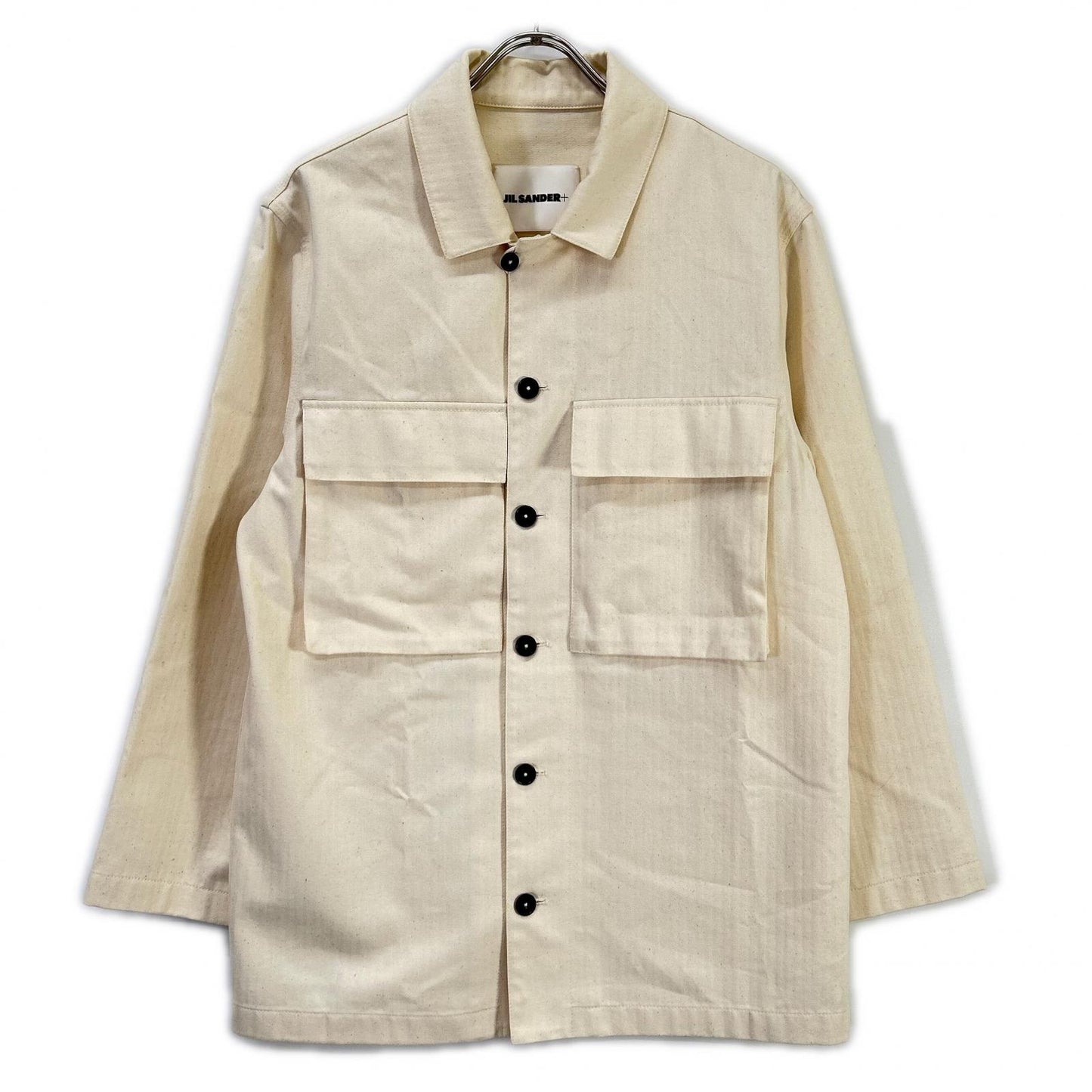 JIL SANDER+ 21SS Off-White Herringbone Jacket Size 44