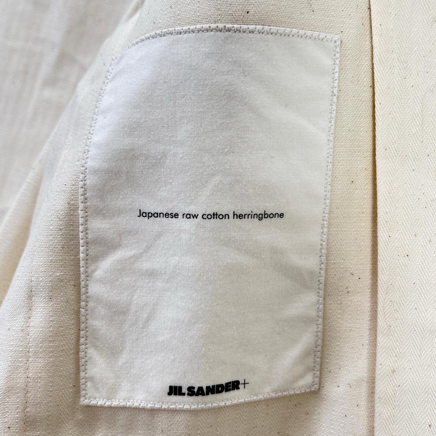 JIL SANDER+ 21SS Off-White Herringbone Jacket Size 44