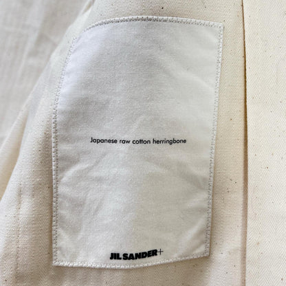 JIL SANDER+ 21SS Off-White Herringbone Jacket Size 44