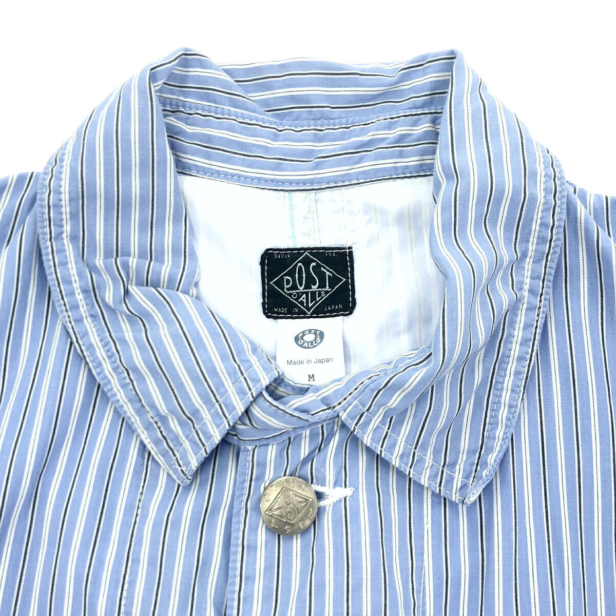 POST O'ALLS 1101L-SB1 Light Blue Stripe Lined No.1 Size M