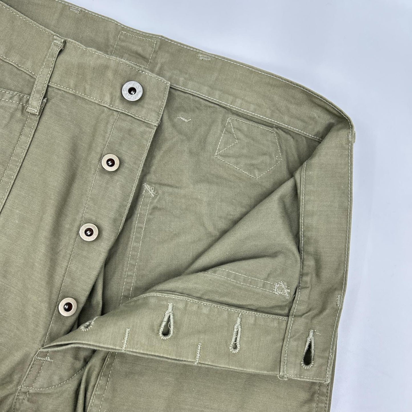 POST O'ALLS Olive Vintage Satin Army Pants