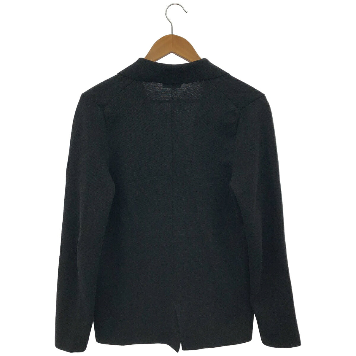 Drumohr Black Cotton Milano Rib Knit 2B Blazer Size 44