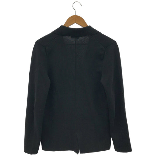 Drumohr Black Cotton Milano Rib Knit 2B Blazer Size 44