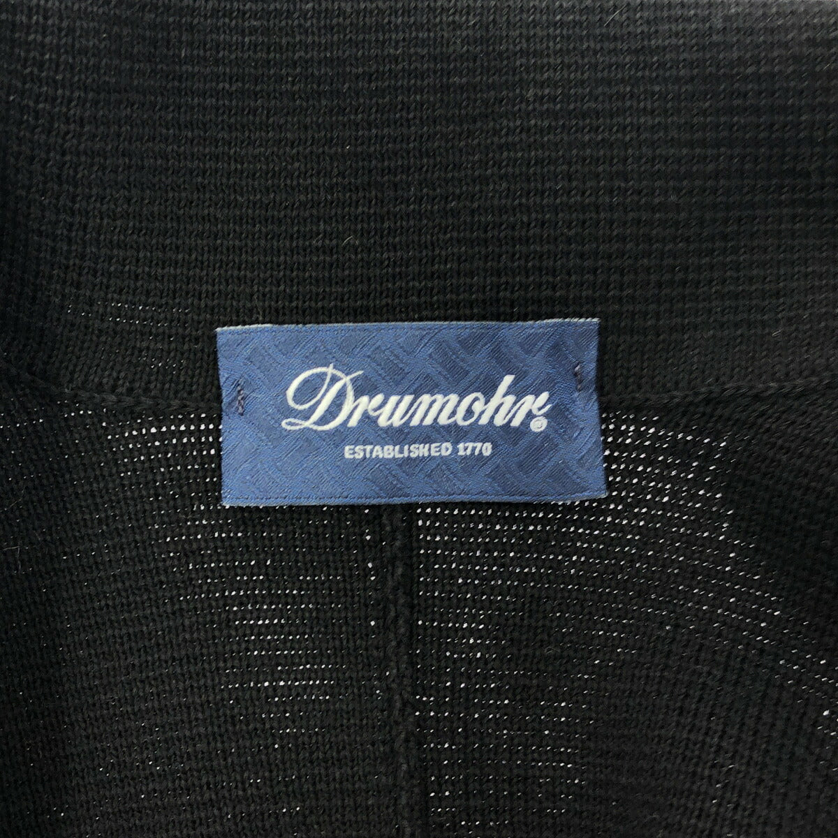 Drumohr Black Cotton Milano Rib Knit 2B Blazer Size 44