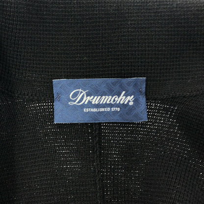 Drumohr Black Cotton Milano Rib Knit 2B Blazer Size 44