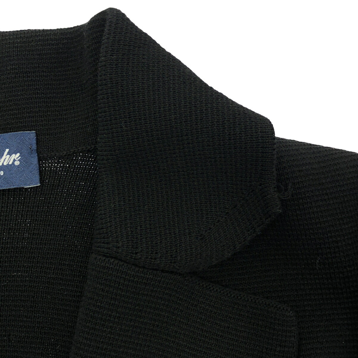 Drumohr Black Cotton Milano Rib Knit 2B Blazer Size 44