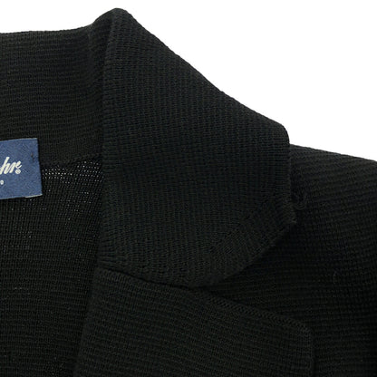 Drumohr Black Cotton Milano Rib Knit 2B Blazer Size 44
