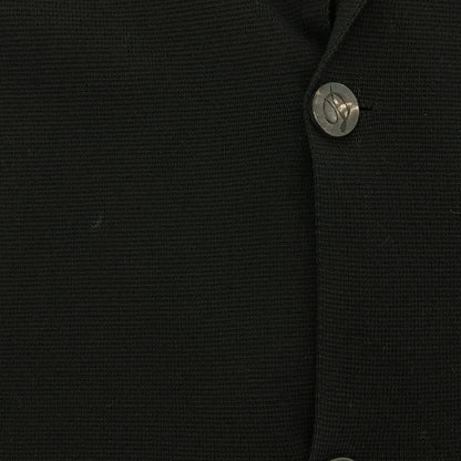 Drumohr Black Cotton Milano Rib Knit 2B Blazer Size 44