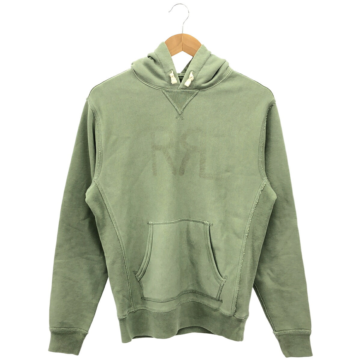 RRL Faded Mint Cotton Drawstring Ranch Logo Hoodie Size S