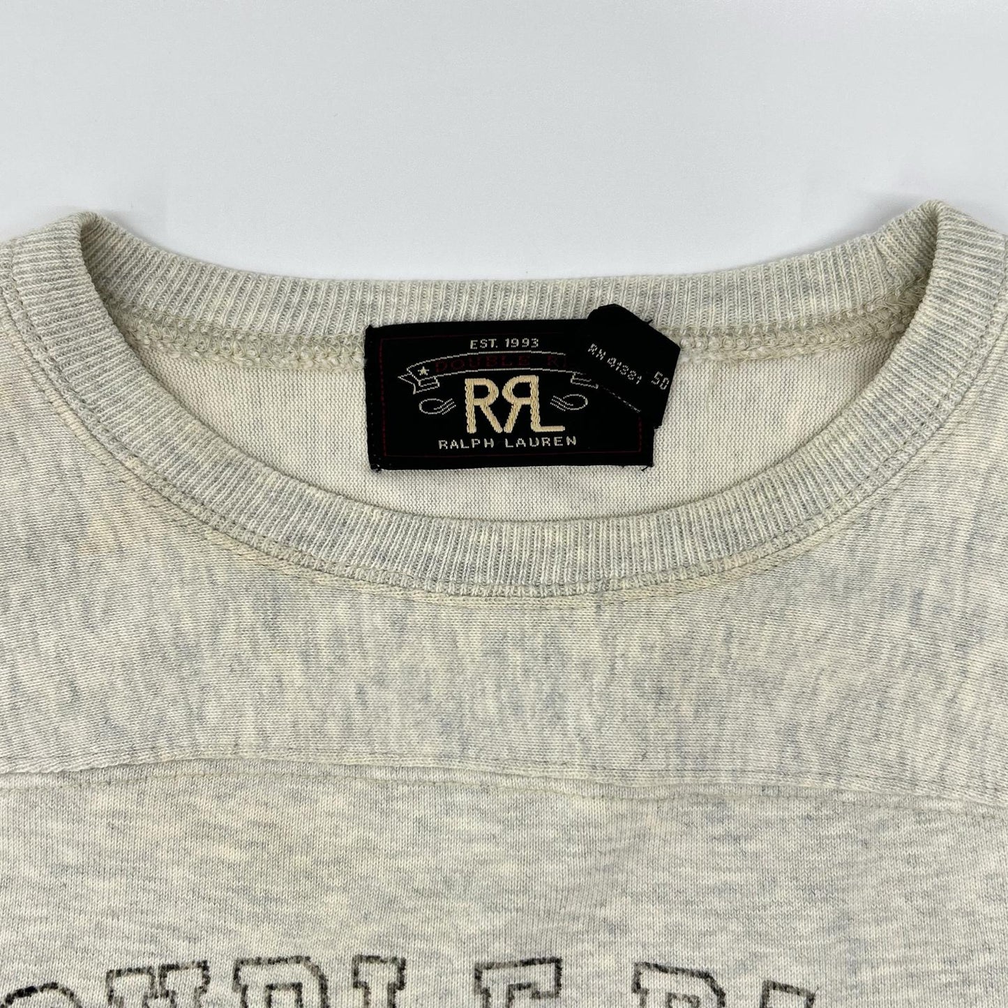 RRL Football Jersey Oatmeal Long Sleeve Eagle Logo Shirt Size XS