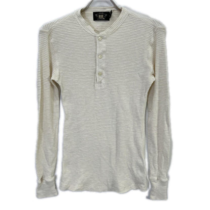 RRL Off-White Cotton Waffle Henley Long Sleeve Shirt Size XS