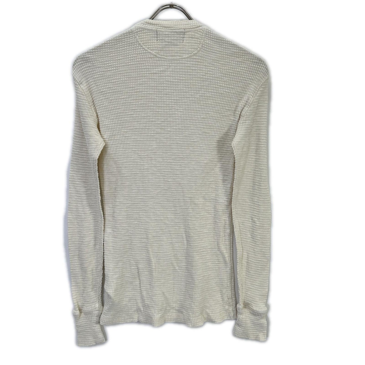 RRL Off-White Cotton Waffle Henley Long Sleeve Shirt Size XS