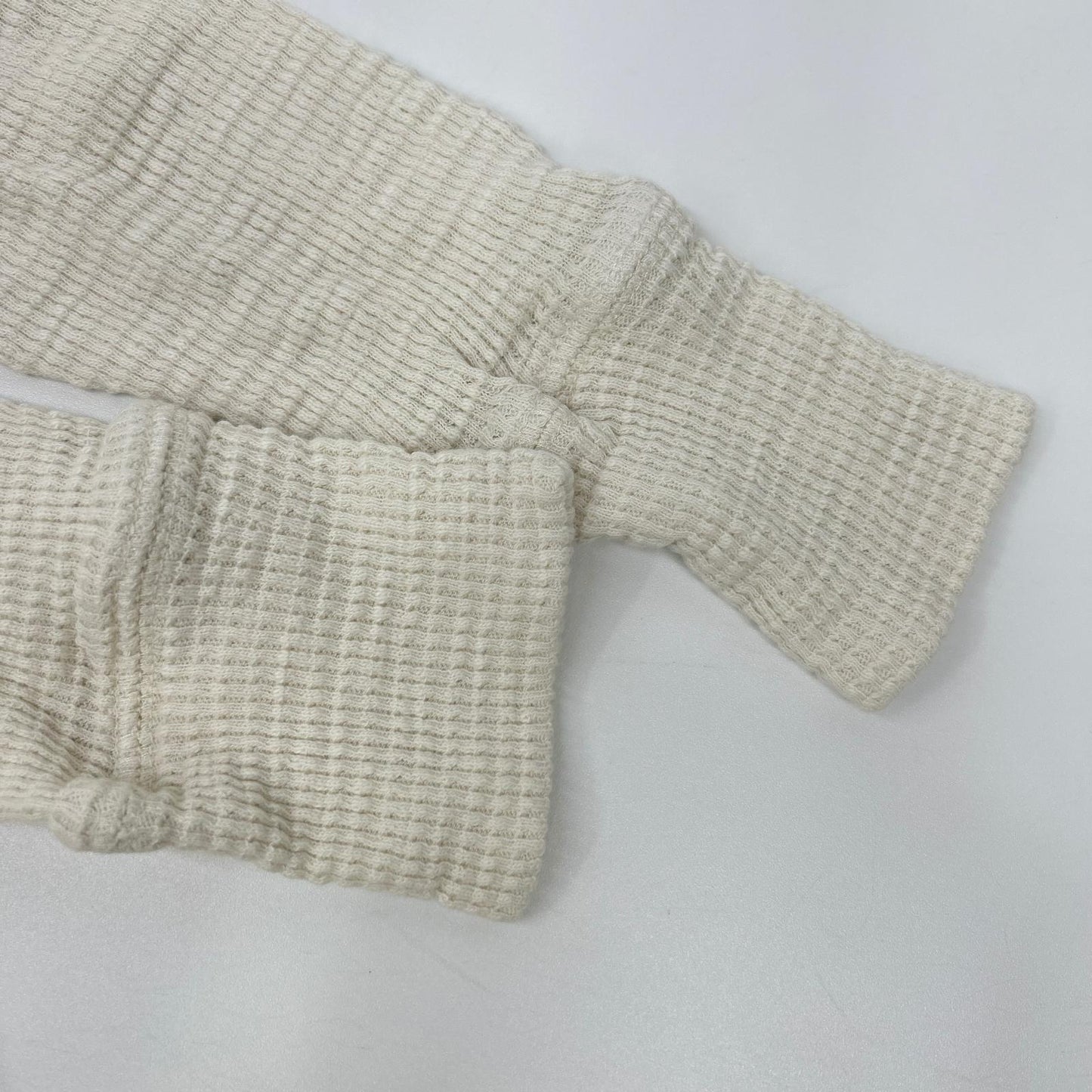 RRL Off-White Cotton Waffle Henley Long Sleeve Shirt Size XS