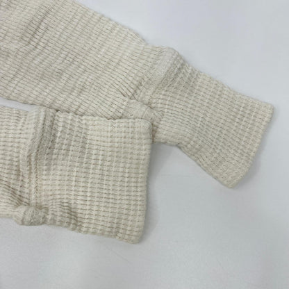 RRL Off-White Cotton Waffle Henley Long Sleeve Shirt Size XS