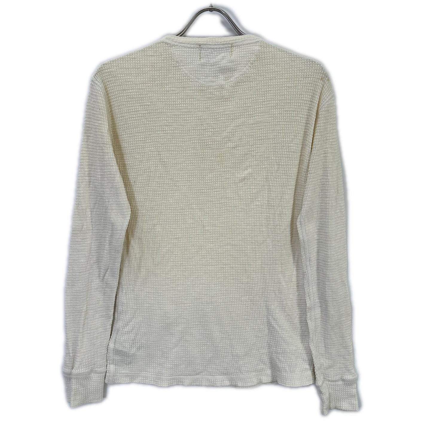 RRL Off-White Cotton Waffle Henley Long Sleeve Shirt Size XS