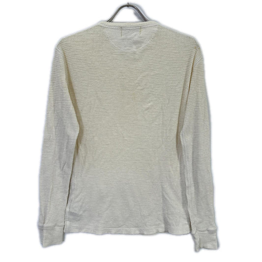 RRL Off-White Cotton Waffle Henley Long Sleeve Shirt Size XS