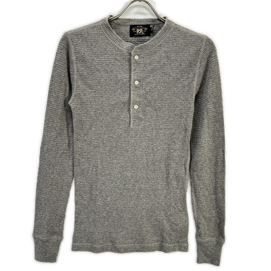 RRL Gray Cotton Henley Waffle Long Sleeve Size XS
