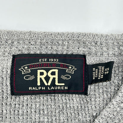 RRL Gray Cotton Henley Waffle Long Sleeve Size XS