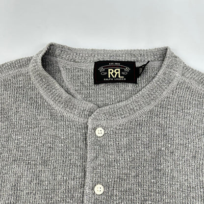 RRL Gray Cotton Henley Waffle Long Sleeve Size XS