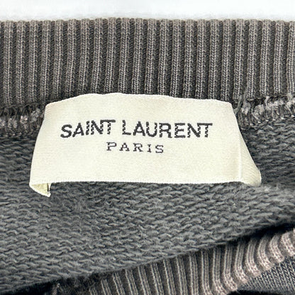 SAINT LAURENT PARIS Faded Gray YSL Logo Sweatshirt Size XS