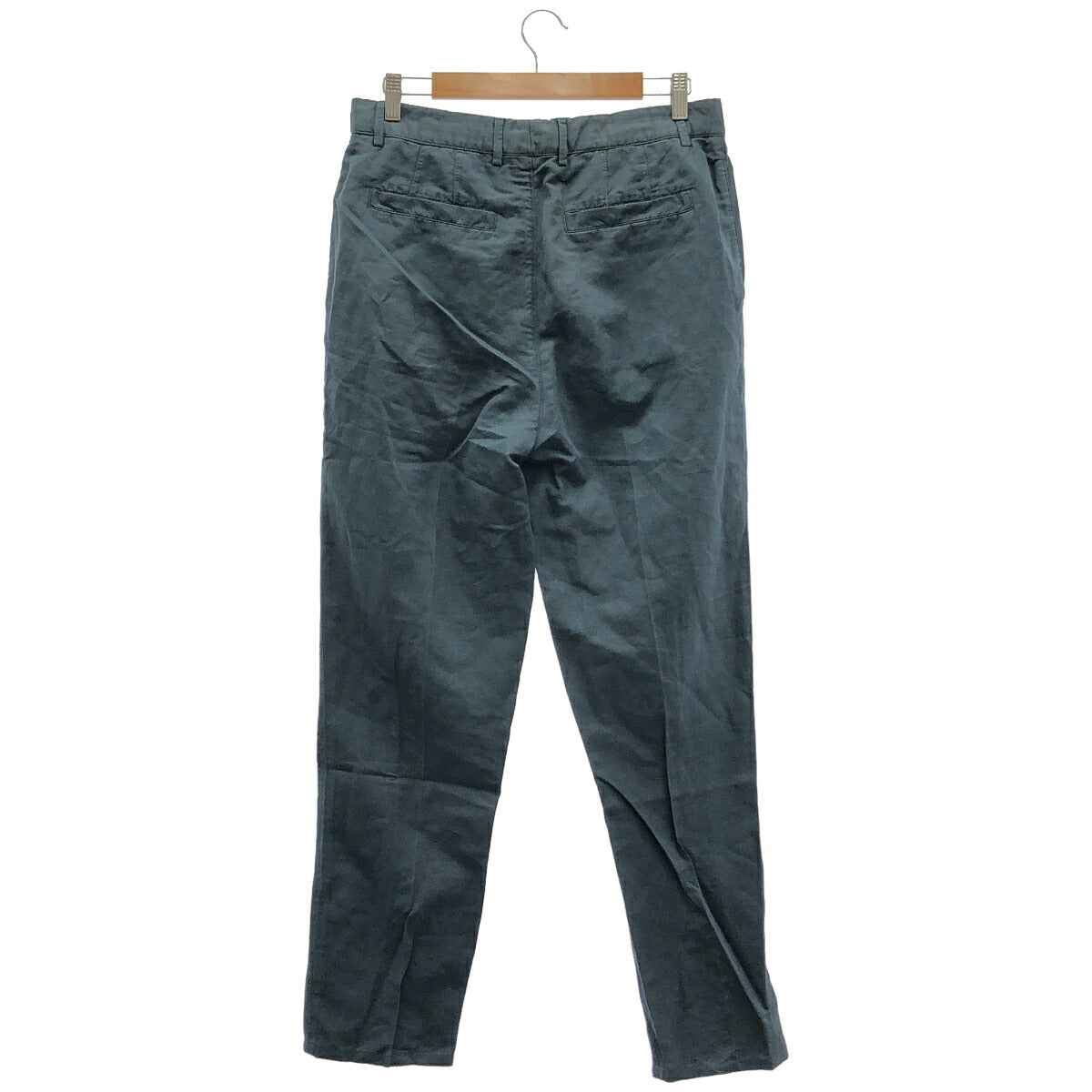 BRUNELLO CUCINELLI Blue Cotton Linen Gabardine Pants Size 46